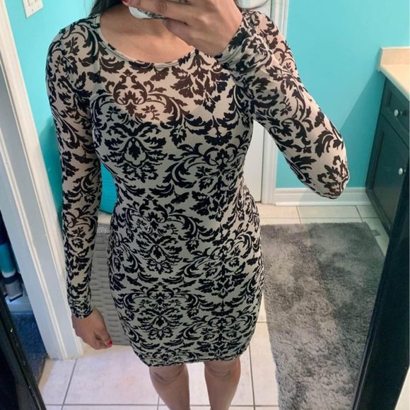 Forever 21 Mesh Bodycon Long Sleeve Dress - Picture 1 of 1